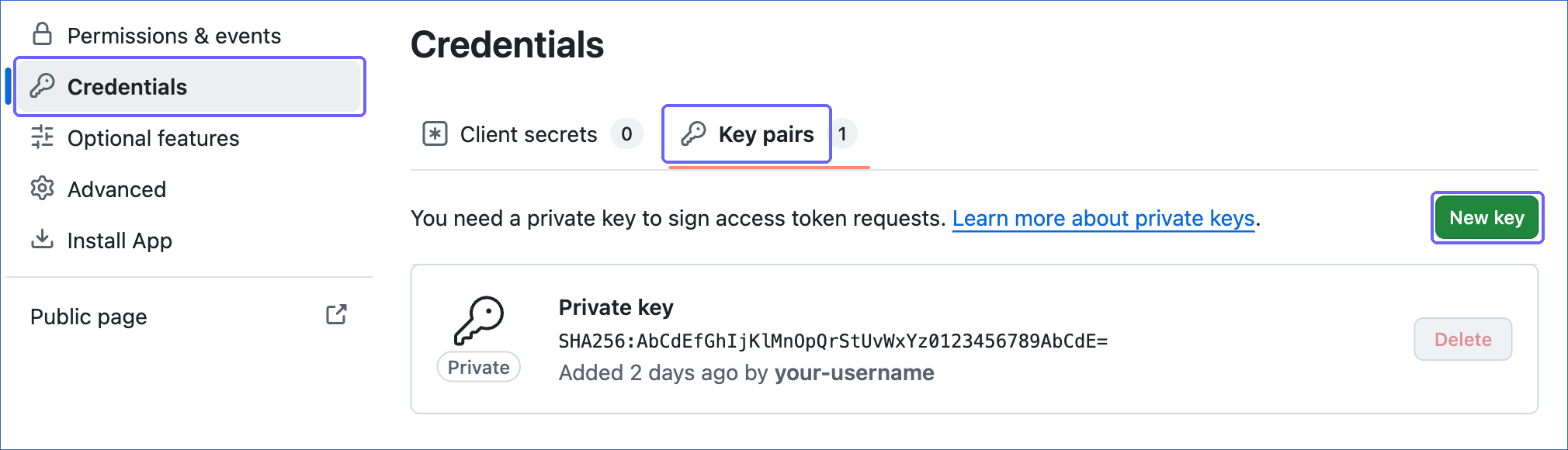 Generate a private key