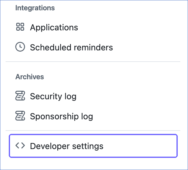 Click Developer settings