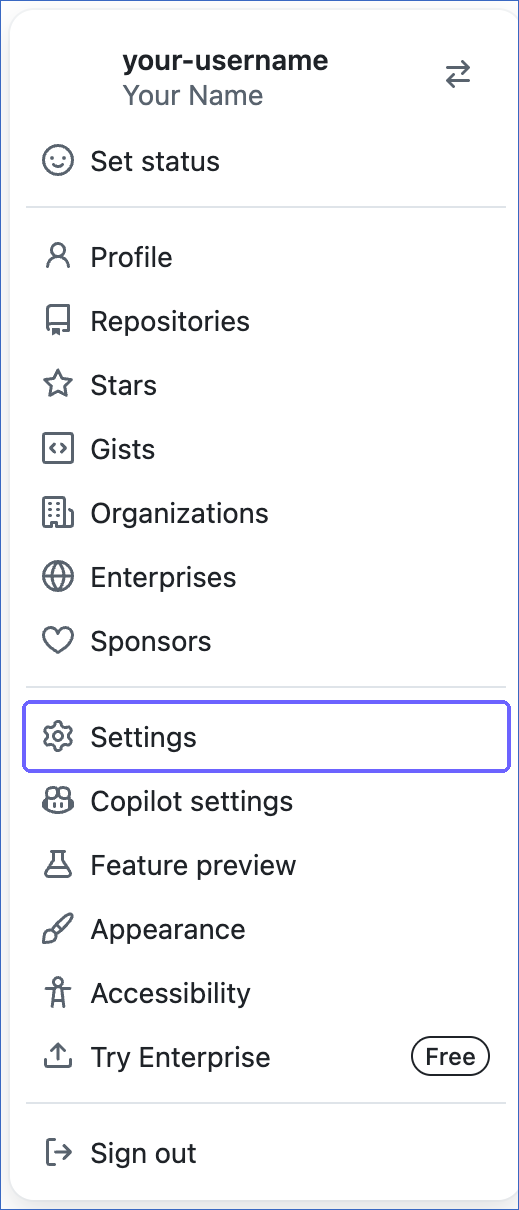 Click Settings