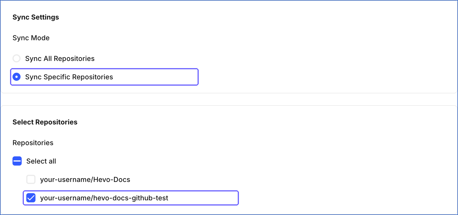 Sync Specific Repositories