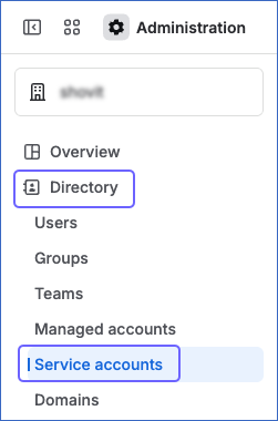 Click Service accounts