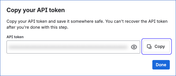 Copy your API token