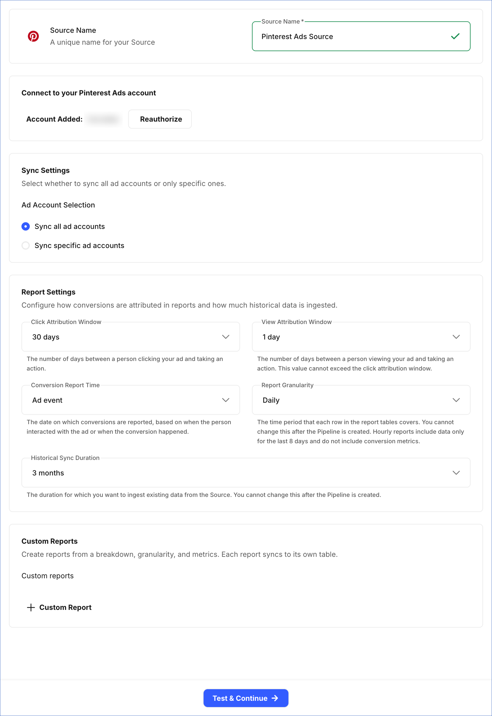 Configure Source