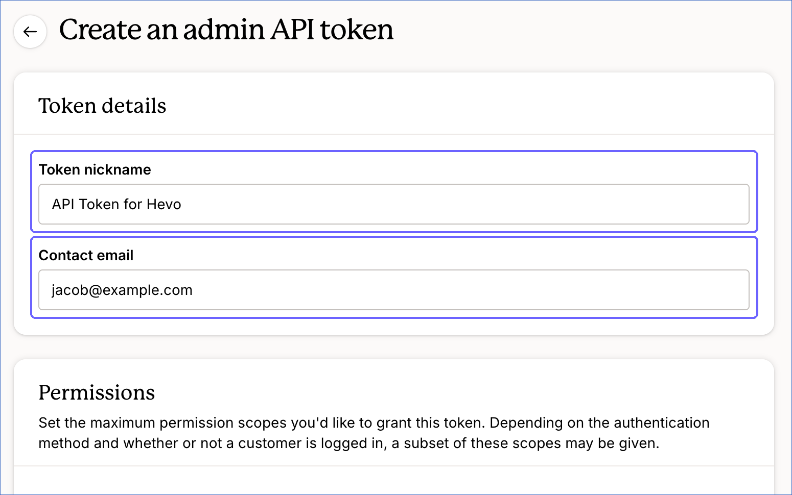 Token details