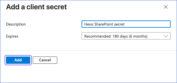 Add a client secret