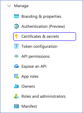 Click Certificates & secrets
