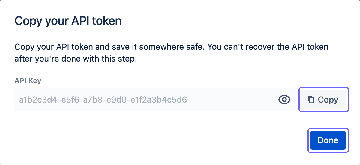 Copy the API key