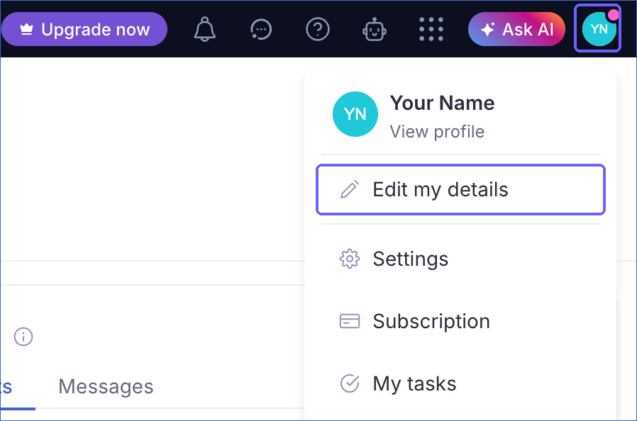Click Edit my details
