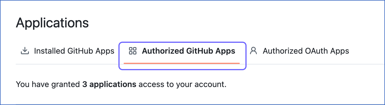 Authorized GitHub Apps Tab