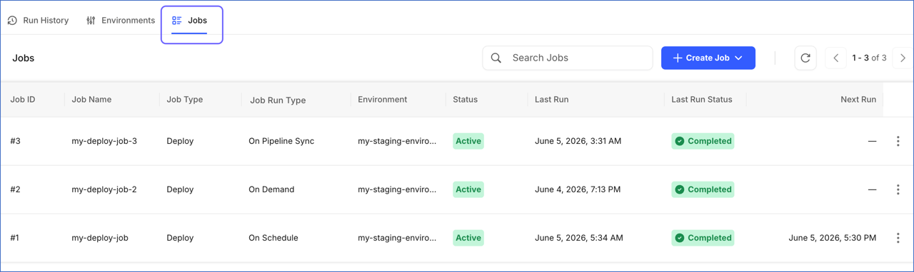 Jobs Tab