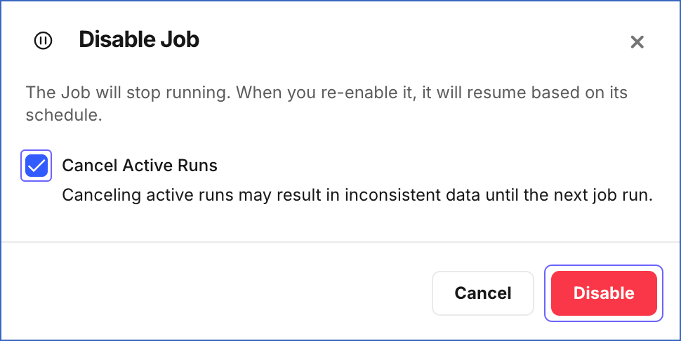 Disable Job Dialog