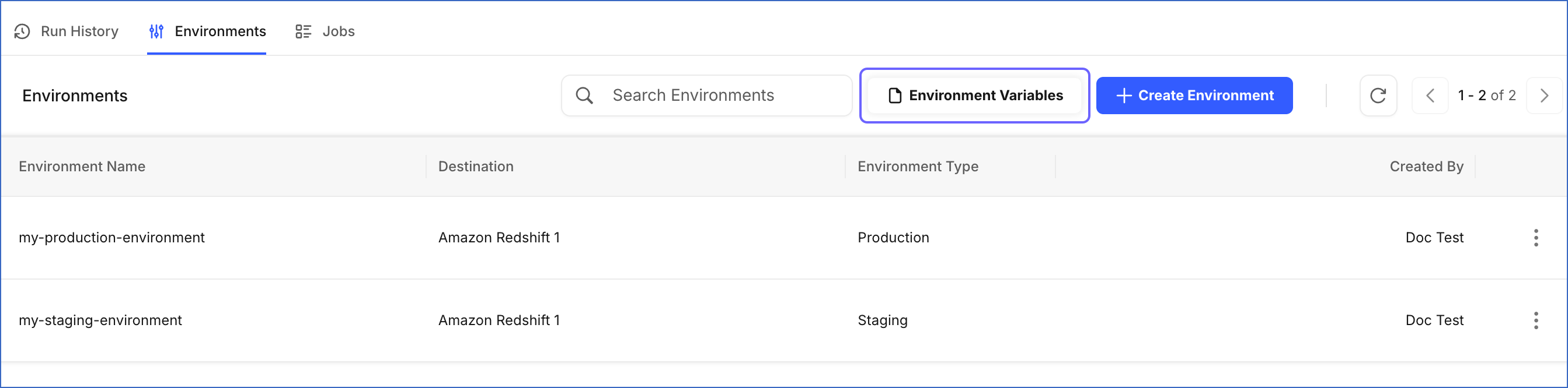 Open Environment Variables