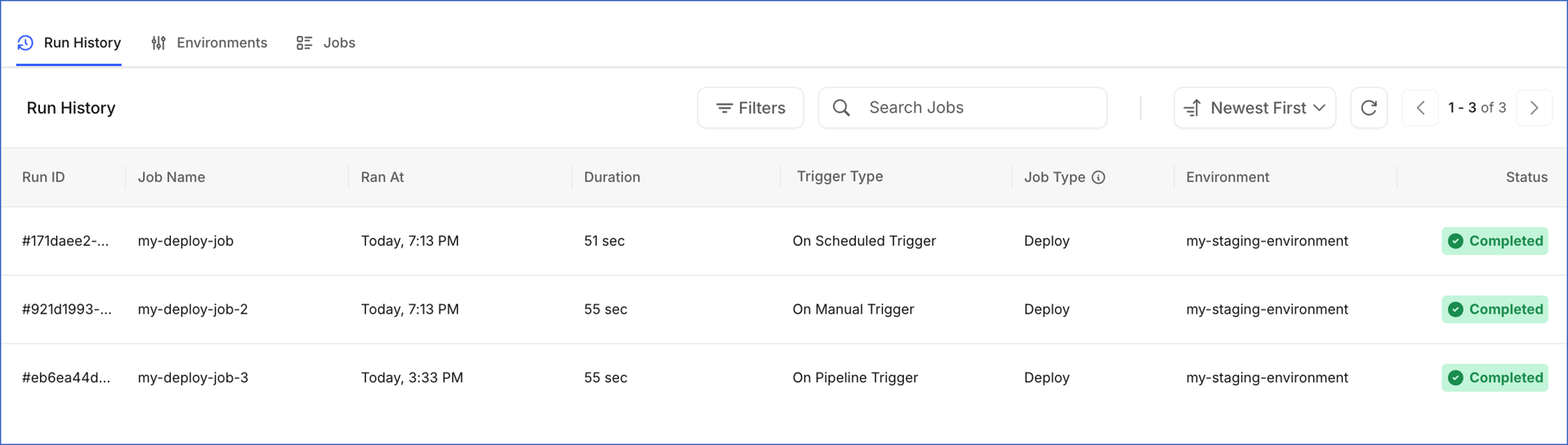 Run History Overview