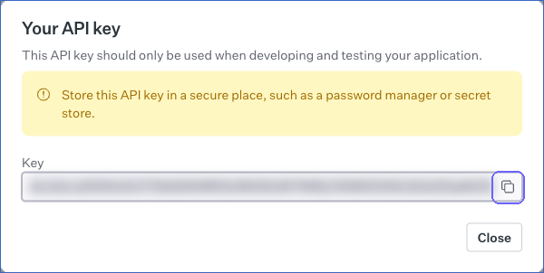 Copy API Key