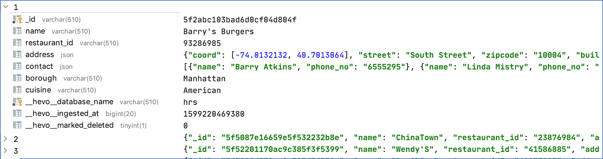 JSON fields as JSON columns