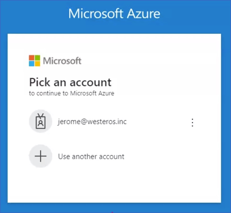 Microsoft Azure login