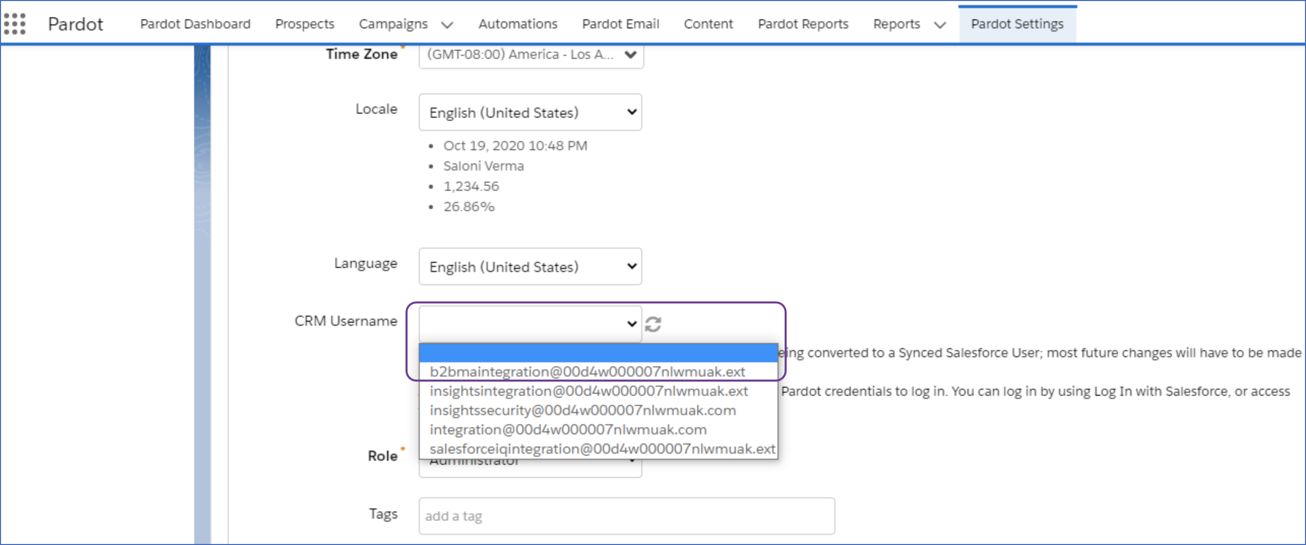 CRM Username