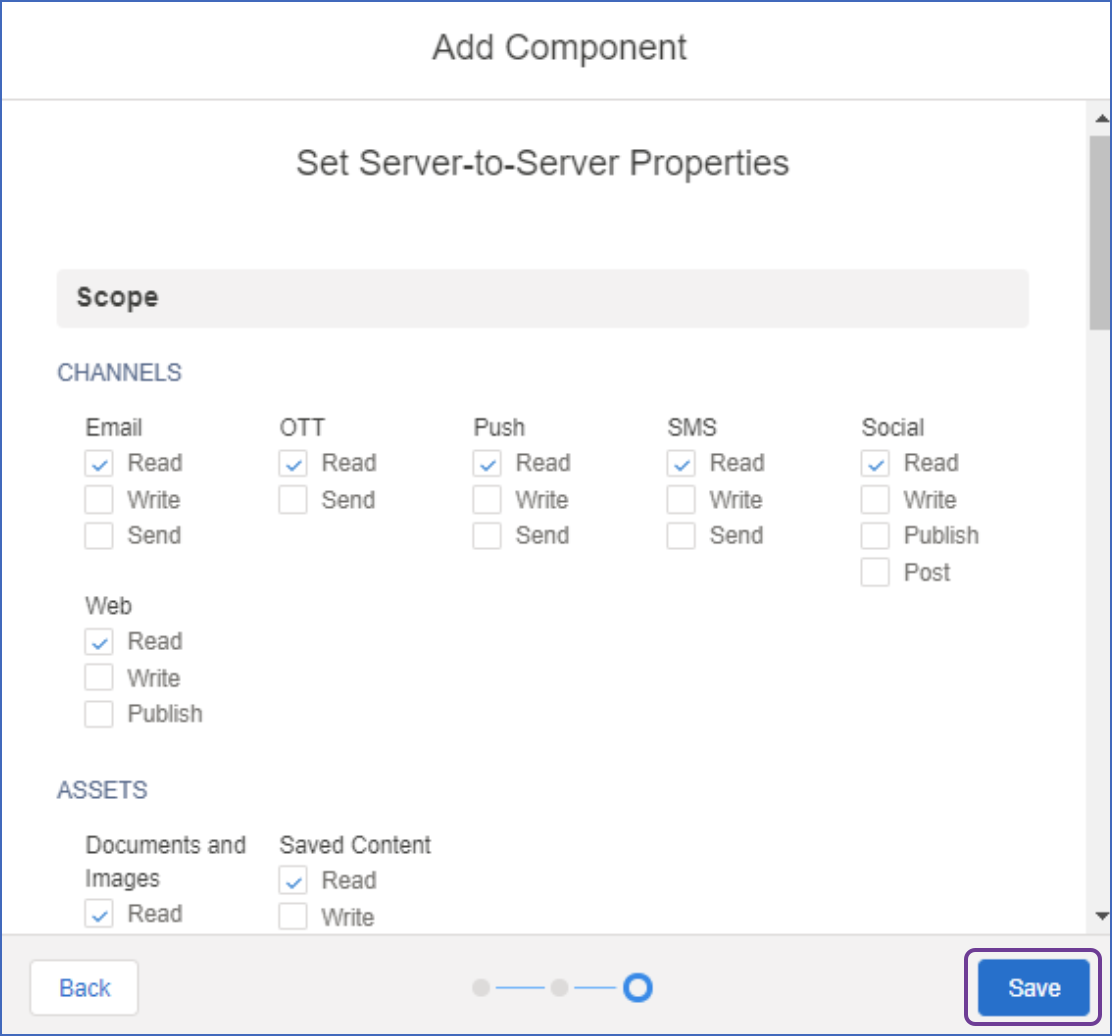 Set server to server properties