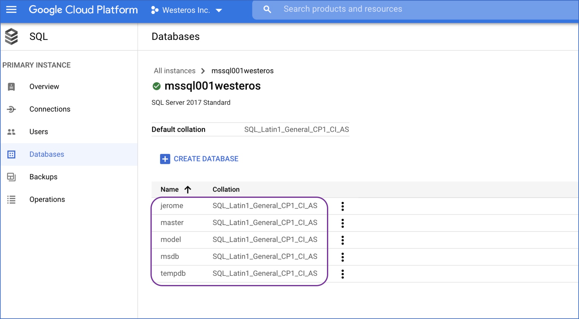 Locate database