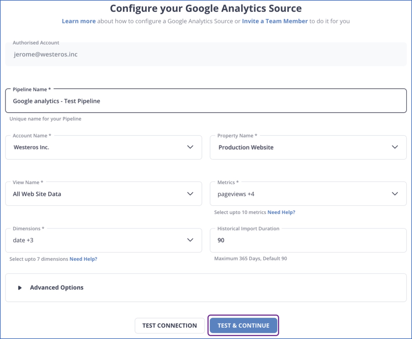 Configuring Google Analytics in Hevo