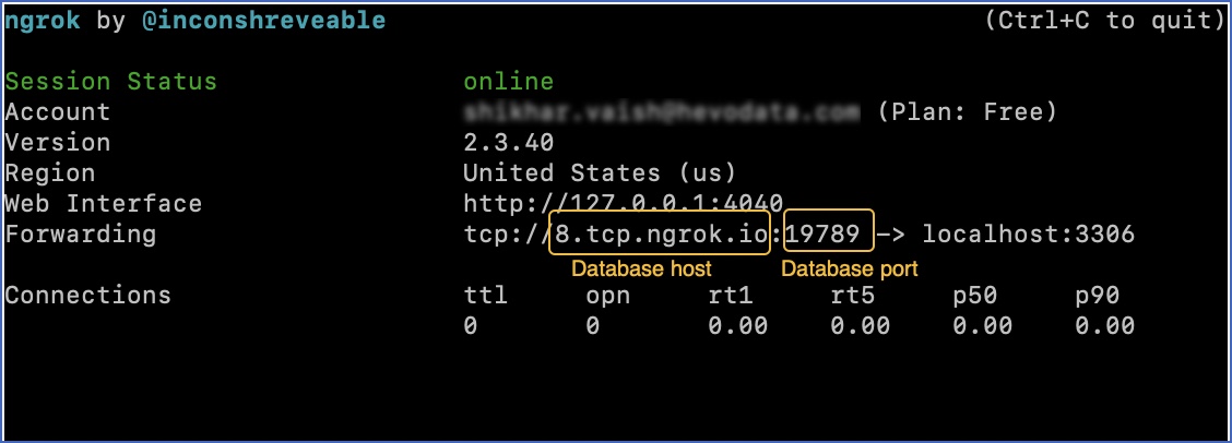 Getting hostname and port