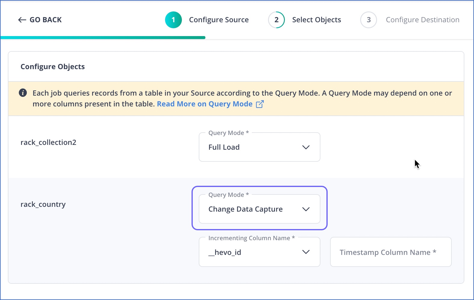 CDC query mode