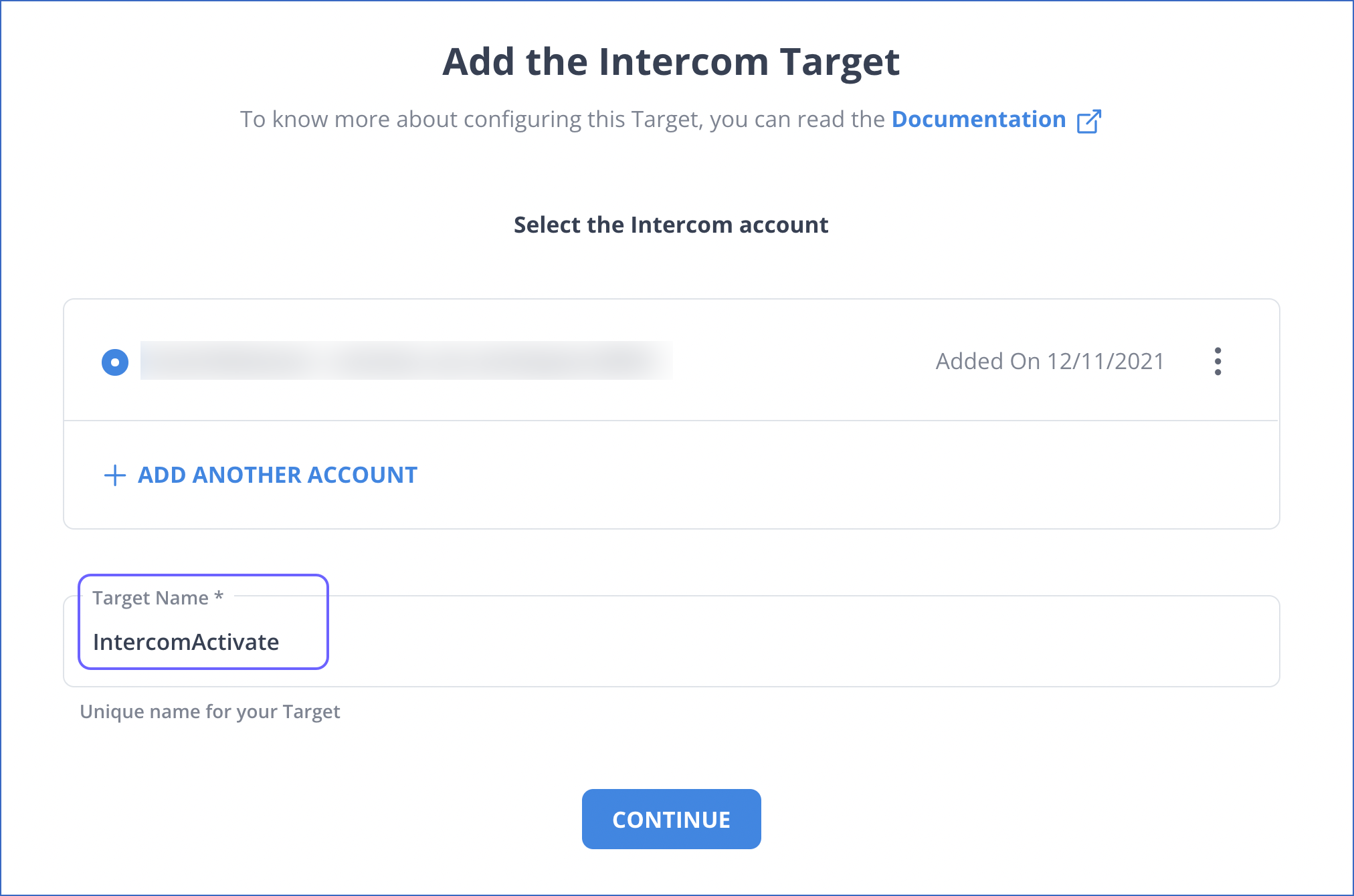 Snowflake to Intercom: Add the Intercom Target