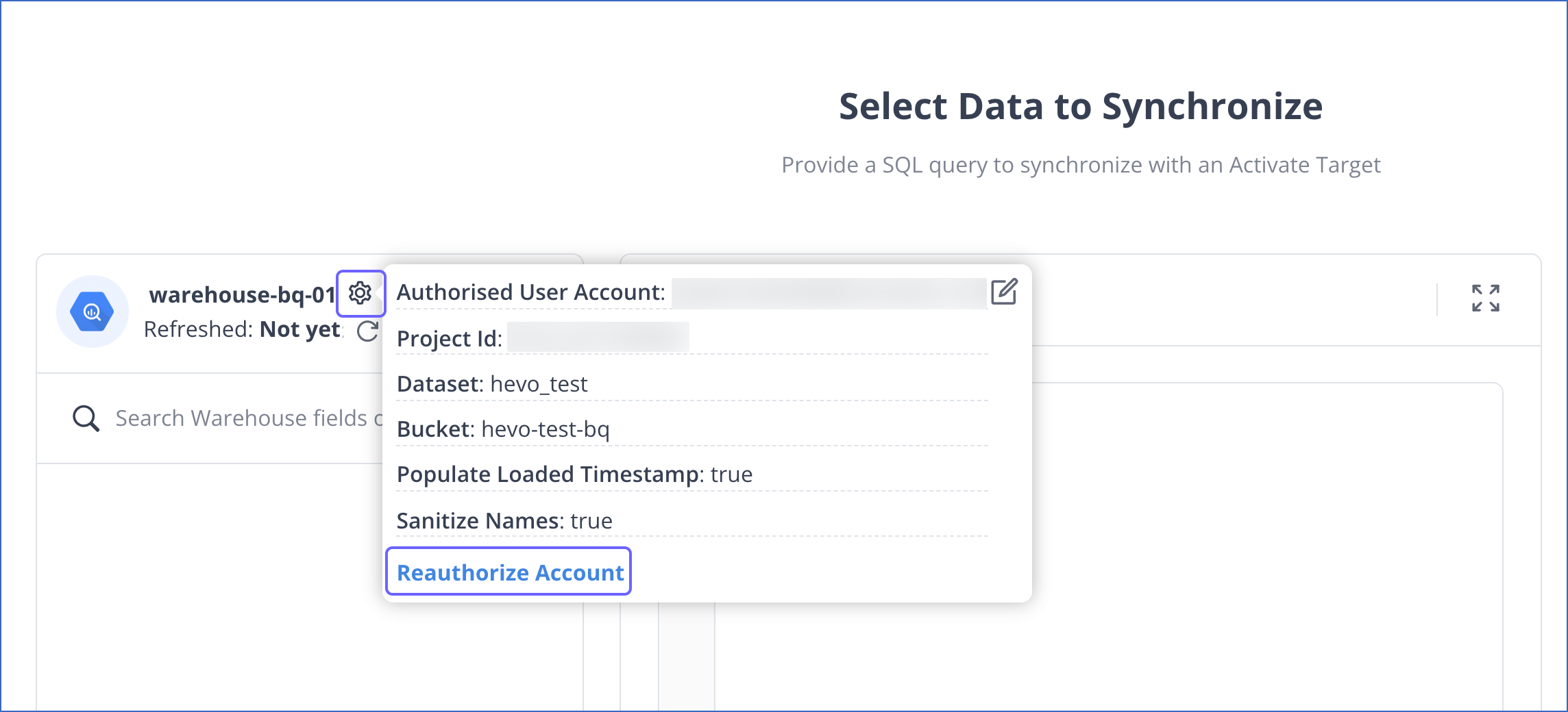 Creating Activation - Warehouse Reauth