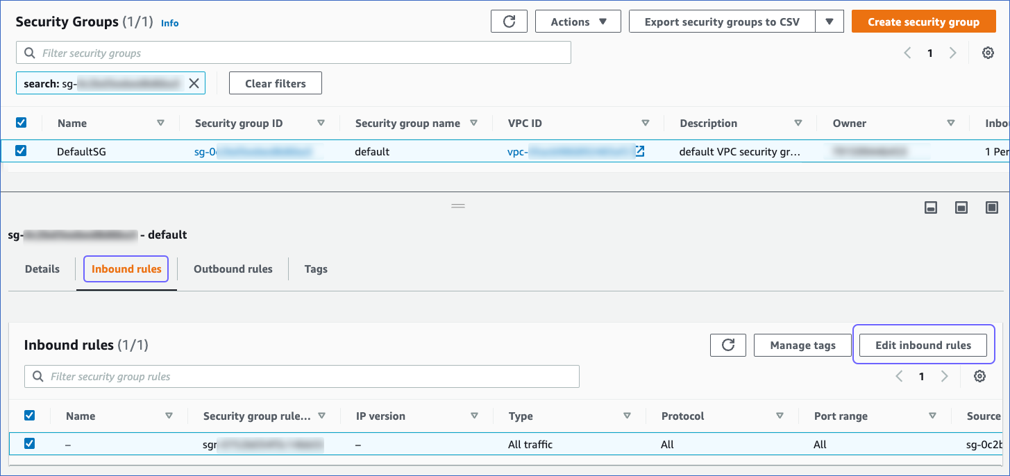 Create Inbound Rules