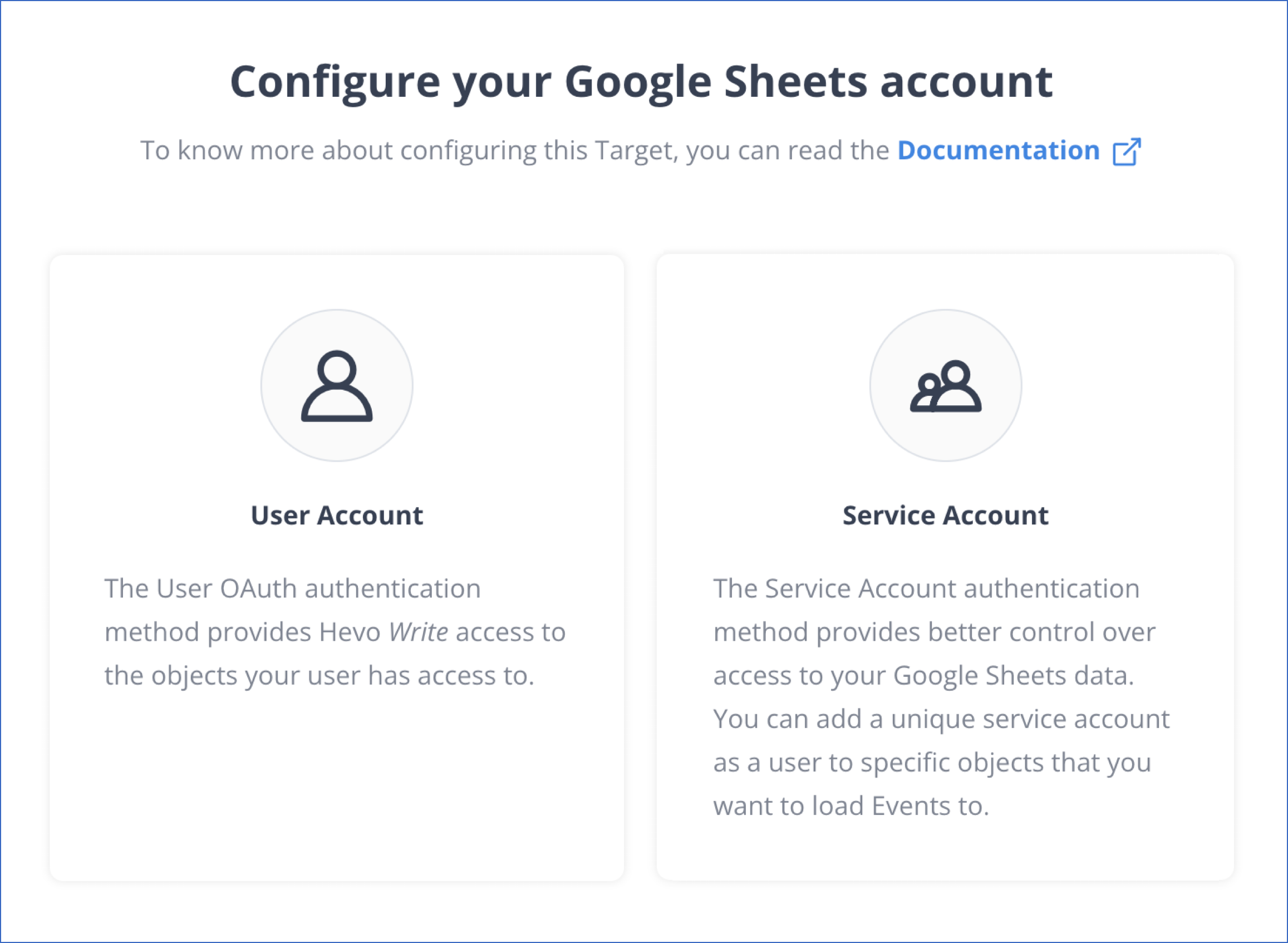 Connect MySQL to Google Sheets - Select Authentication Method