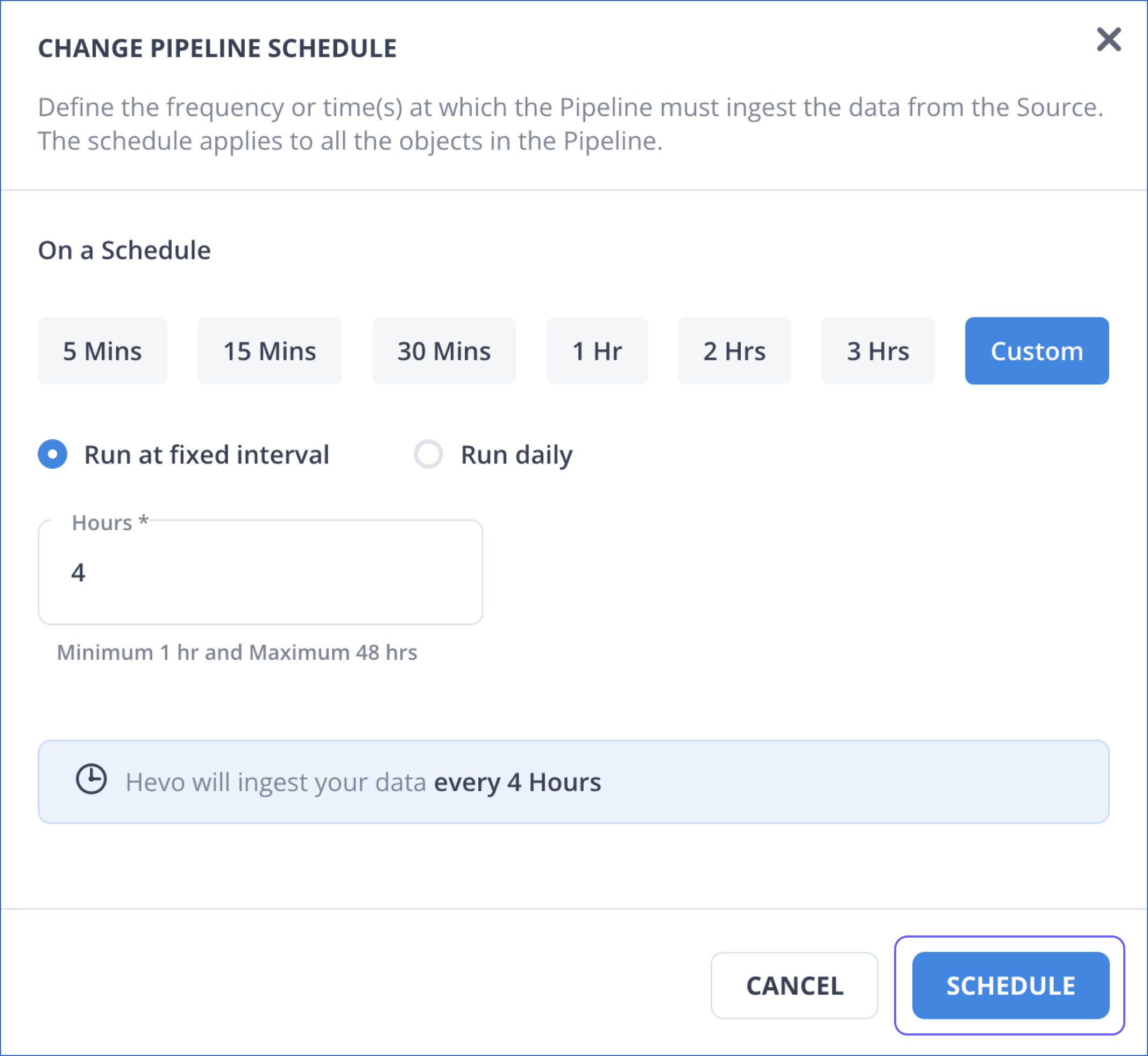 Scheduling a Pipeline - Hevo Data