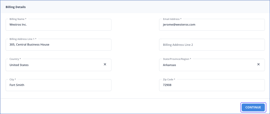 Billing details