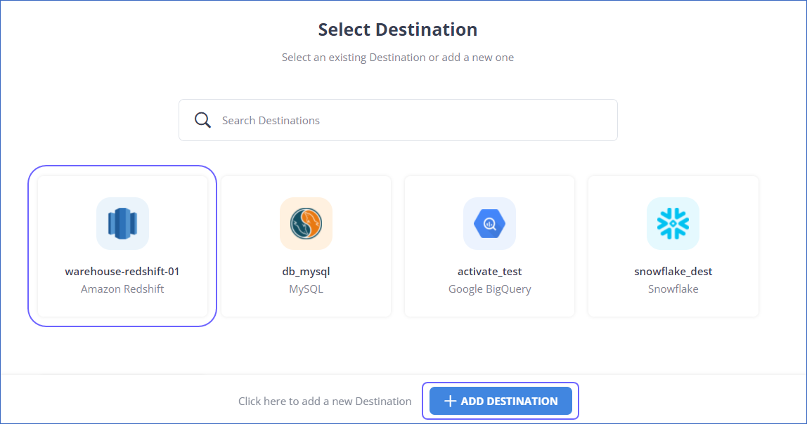 Select Destination Model