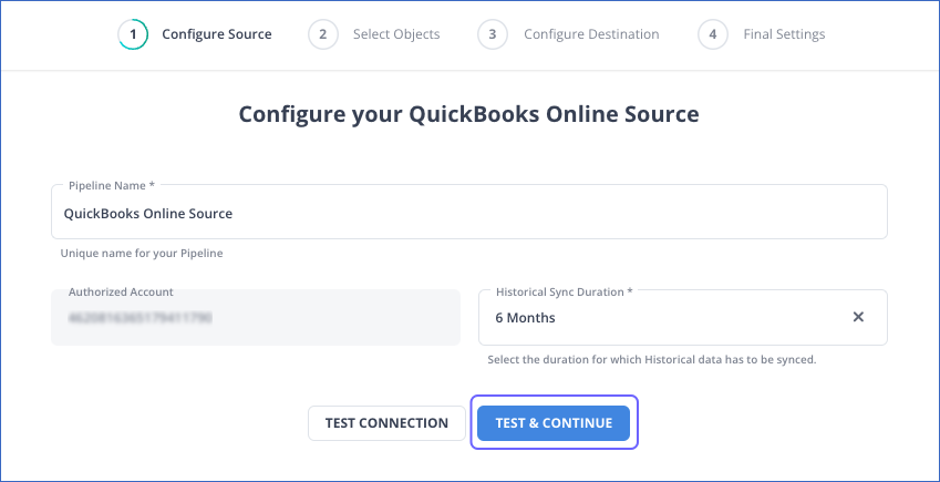 Quickbooks to BigQuery: Hevo Quickbooks Configure