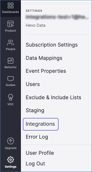 Settings - Integrations