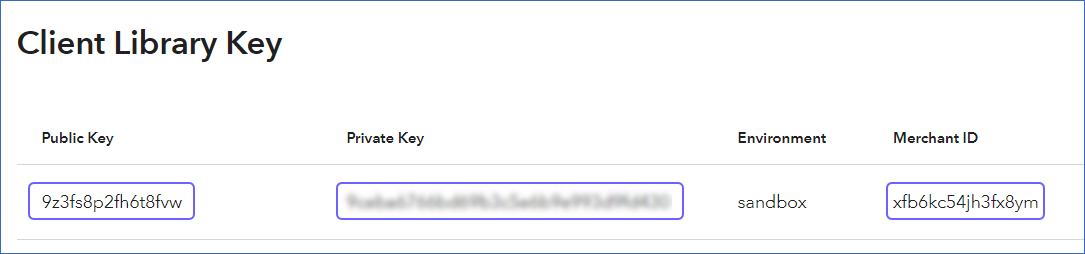 Client Library Key Sandbox