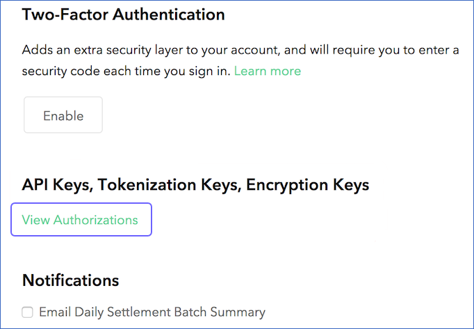 View Authorizations