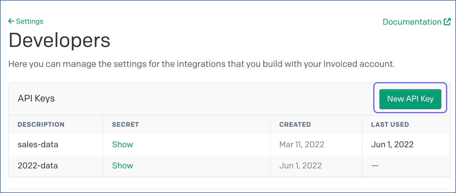 New API Key