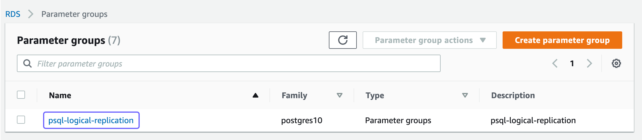 Click parameter group