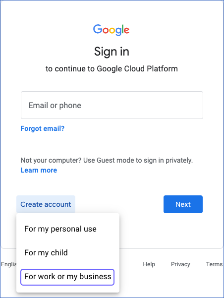 Create Google Account