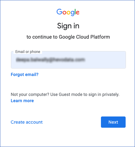 Sign in Existing Account