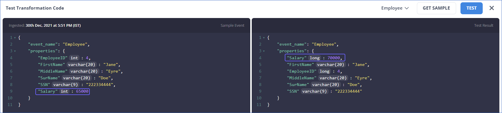 Change Field Values settings