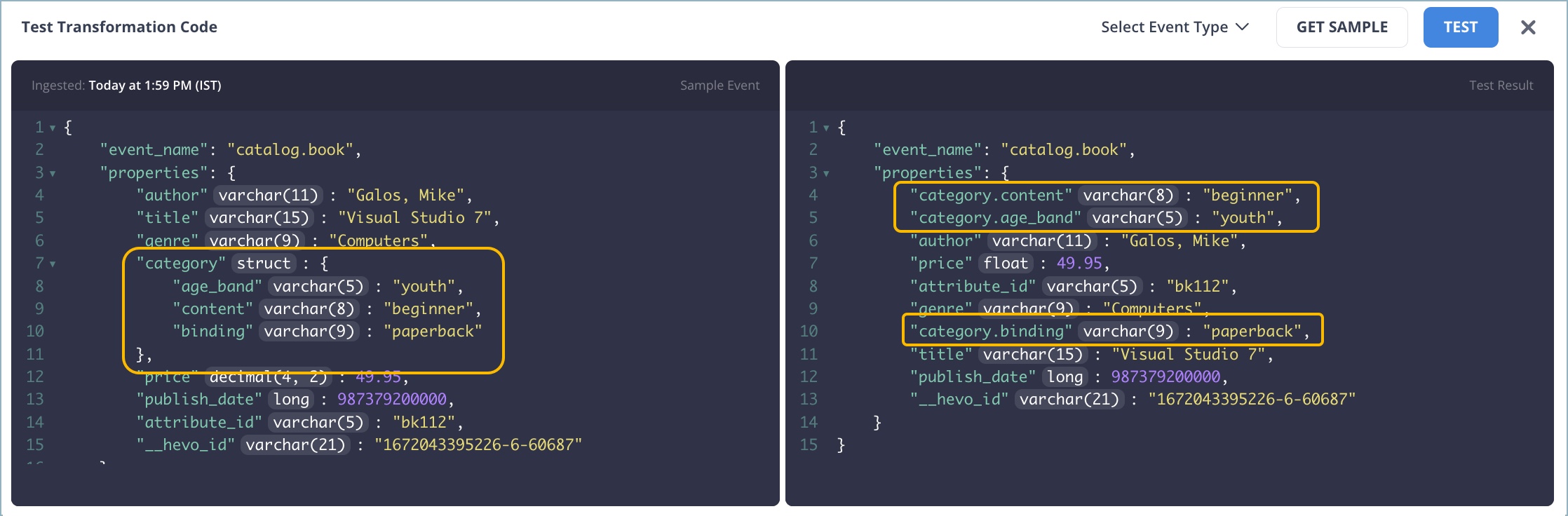 Flatten JSON