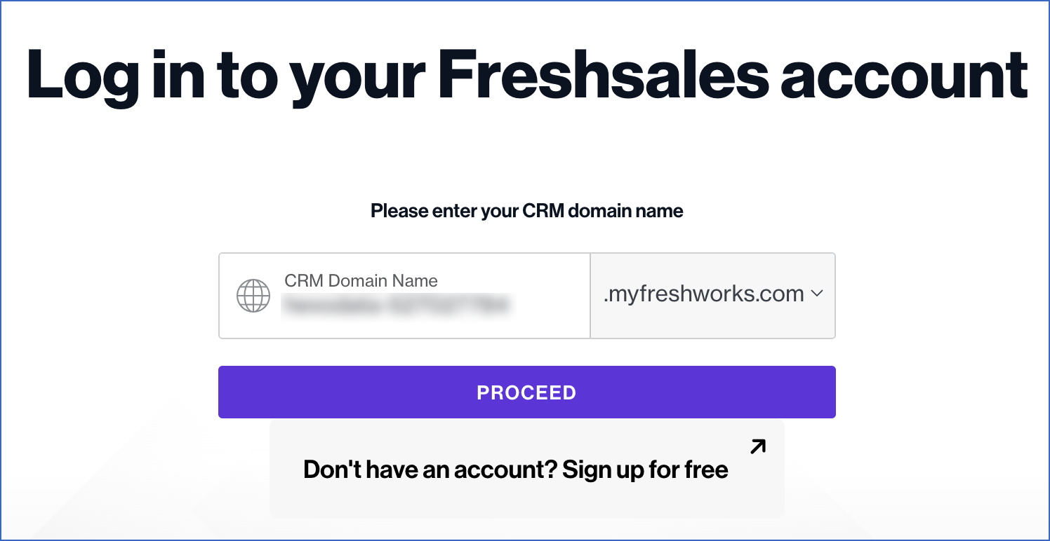 Log in to Freshsales