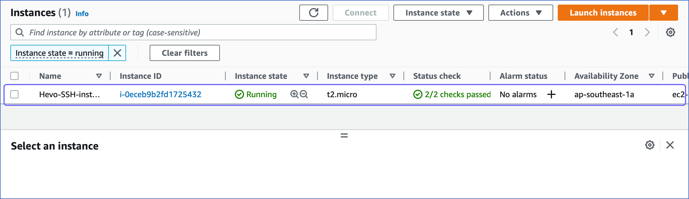 Select instance