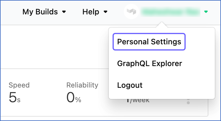 Select Personal settings