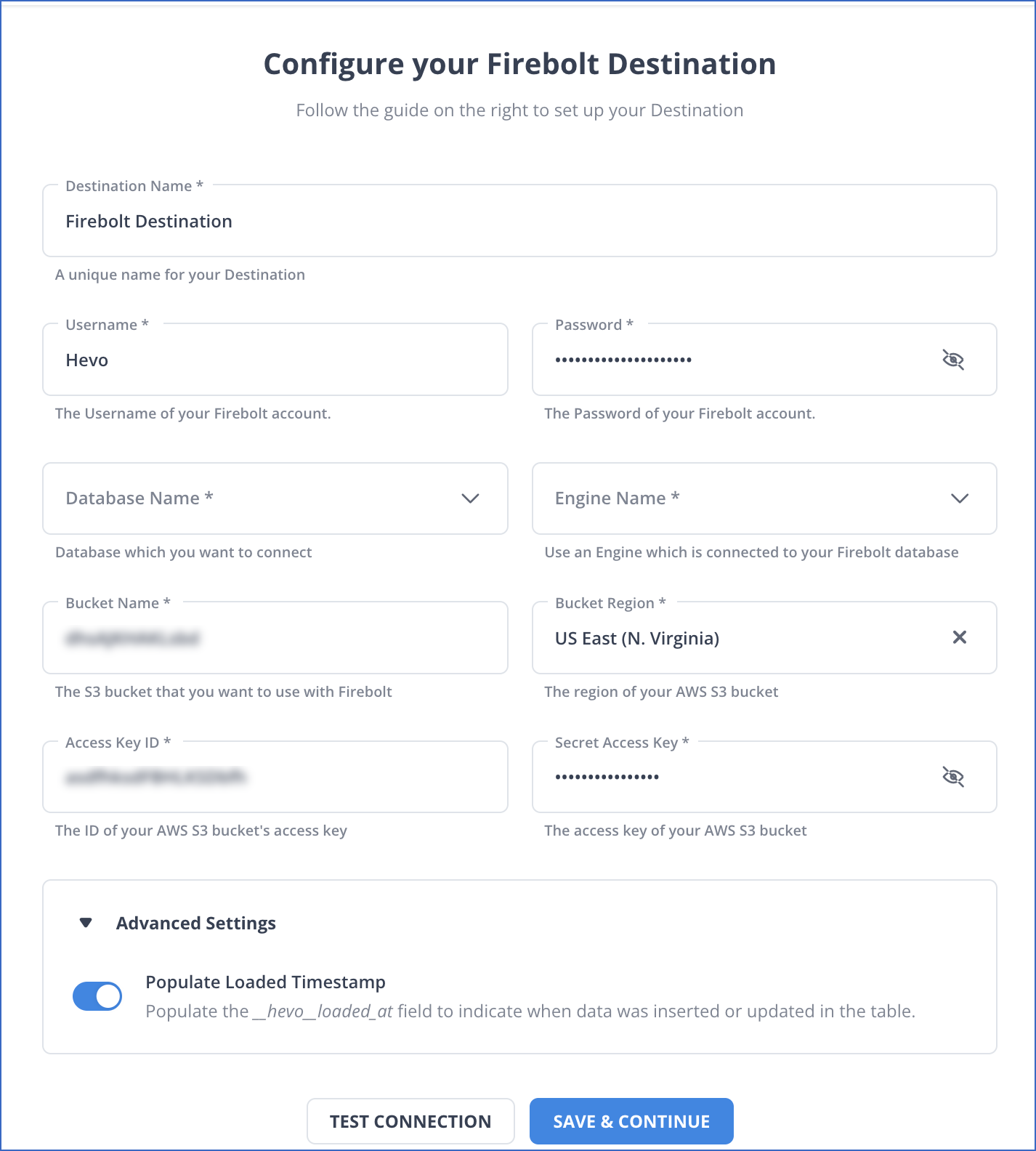 Configure your Firebolt Destination