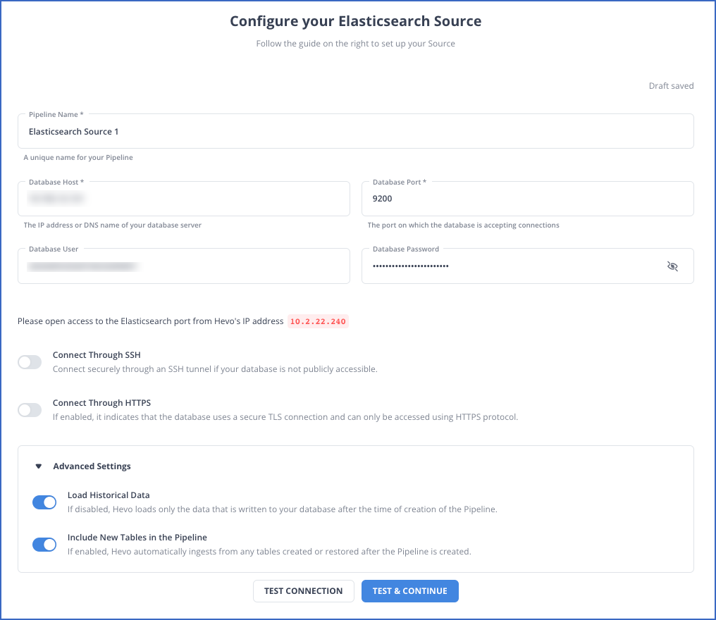 Elasticsearch settings