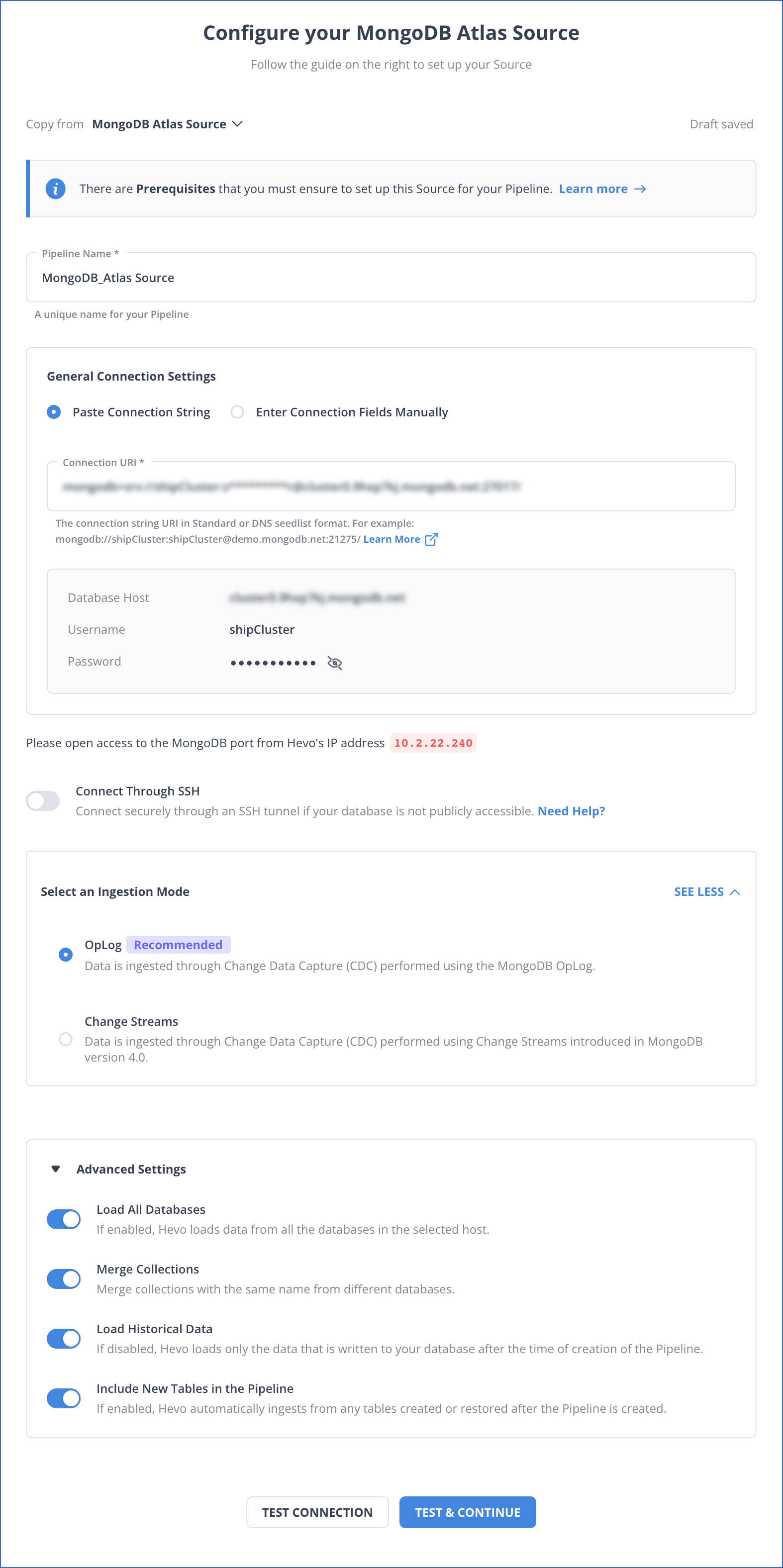 Configure Atlas as a Source