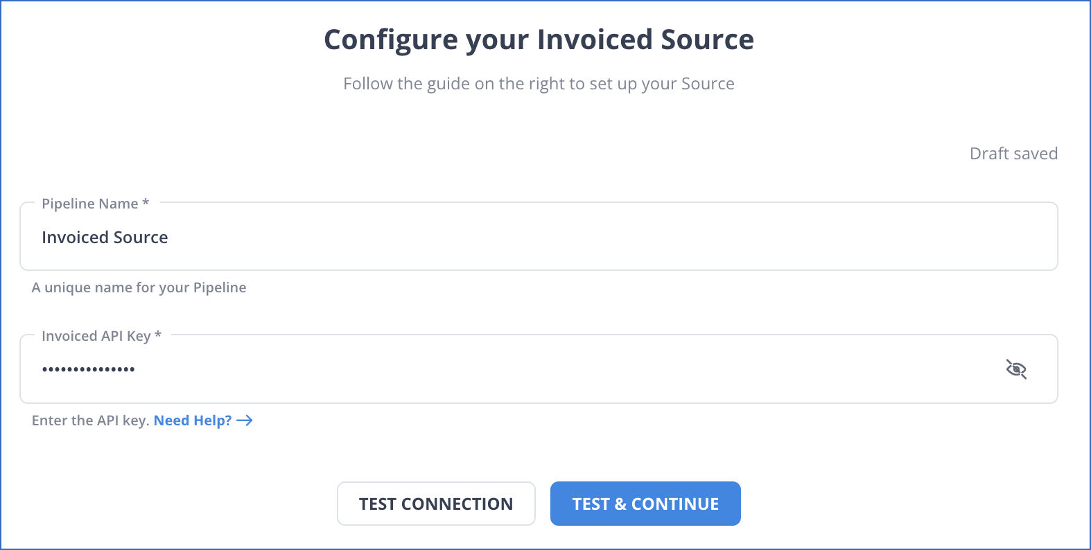 Configure your Invoiced Source